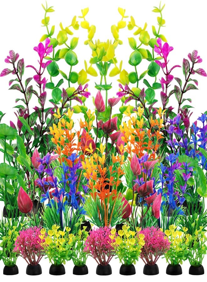 مجموعة نباتات اصطناعية من كوزو، 25 قطعة، لتزيين أحواض السمك، مقاس 6.5 × 4.7 × 1.5 بوصة، قطعة واحدة، ملونة، بلاستيكية، للاستخدام الداخلي، 25 قطعة - Image 1